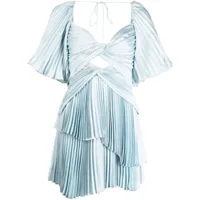 acler robe courte bassett à design plissé - bleu