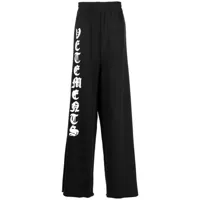 vetements pantalon de jogging en coton à logo imprimé - noir