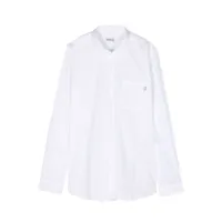 dondup kids chemise en coton à plaque logo - blanc