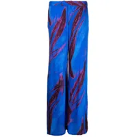 louisa ballou pantalon ample à imprimé abstraite - bleu