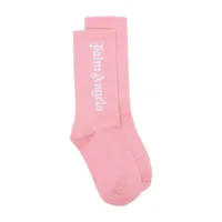 palm angels kids chaussettes en maille intarsia - rose