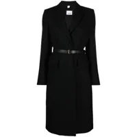 burberry manteau long à simple boutonnage - noir