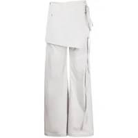 low classic pantalon à jupe portefeuille superposée - gris