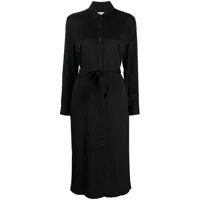 calvin klein robe-chemise à taille ceinturée - noir