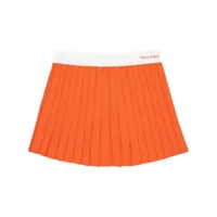 sporty & rich jupe new serif à design plissé - orange