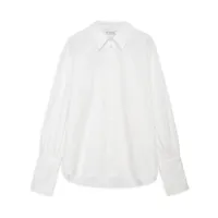 anine bing chemise en coton à logo brodé - blanc