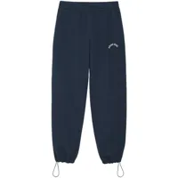 anine bing pantalon de jogging leone à logo imprimé - bleu