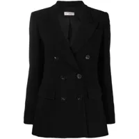alberto biani double-breasted fitted blazer - noir