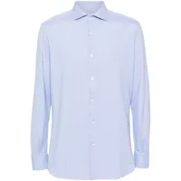 glanshirt chemise à motif en jacquard - bleu
