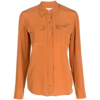 equipment chemise signature en soie - orange