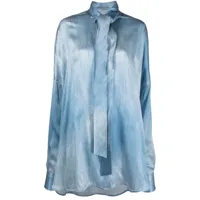 ermanno scervino chemise imprimée à détail de foulard - bleu