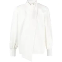 saint laurent chemise en coton à col oversize - blanc
