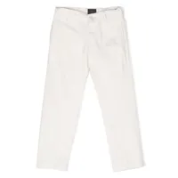 fay kids pantalon chino en coton à coupe slim - blanc