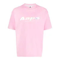 aape by *a bathing ape® t-shirt en coton à logo imprimé - rose
