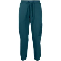 paul & shark pantalon de jogging en coton à lien de resserrage - bleu