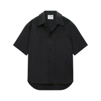 courrèges chemise à fines rayures - noir