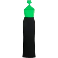 solace london robe longue à design bicolore - vert