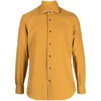 mazzarelli chemise en coton à manches longues - jaune