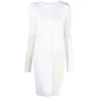 mm6 maison margiela robe mi-longue à design colour block - blanc