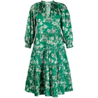 alice + olivia robe mi-longue layla à fleurs - vert