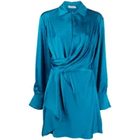 simkhai robe courte talid à design drapé - bleu