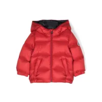 moncler enfant veste matelassée à patch logo - rouge