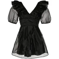 batsheva robe à détail de volants - noir