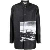 oamc t-shirt en coton à imprimé graphique - noir