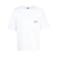 kiton t-shirt en coton à logo brodé - blanc