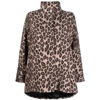 alberto biani manteau boutonné à imprimé léopard - marron