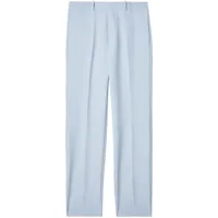 off-white pantalon droit à logo brodé - bleu