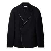 off-white blazer en laine vierge à détail de zip - noir