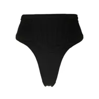 mugler bas de bikini corset à taille haute - noir