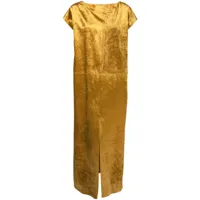 uma wang robe longue à fini velours - jaune