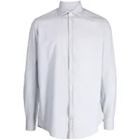 massimo alba chemise en coton à manches longues - blanc