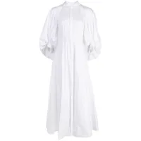 huishan zhang robe-chemise pat à coupe mi-longue - blanc