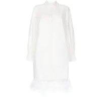 huishan zhang robe-chemise ibiza à manches longues - blanc