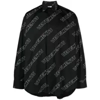 vetements chemise en coton à logo imprimé - noir