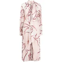 aje robe mi-longue à imprimé abstrait - rose