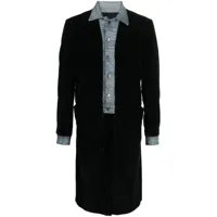 greg lauren manteau en coton à design superposé - noir