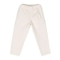dondup kids pantalon à taille élastiquée - blanc