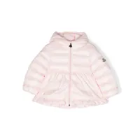 moncler enfant veste matelassée à patch logo - rose