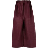 pleats please issey miyake pantalon ample à design plissé - rouge