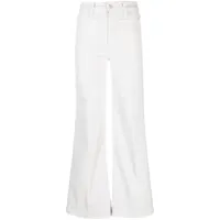 mother pantalon en coton à coupe évasée - blanc