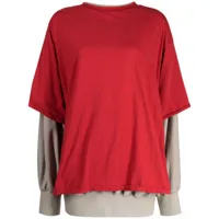 undercover sweat en coton à design superposé - rouge