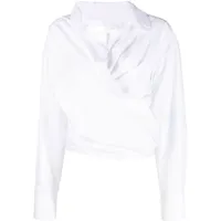 alexander wang chemise en coton à design cache-cœur - blanc