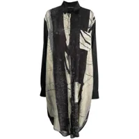 barbara bologna robe-chemise en soie à imprimé graphique - noir