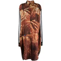barbara bologna robe-chemise imprimée à manches courtes - marron