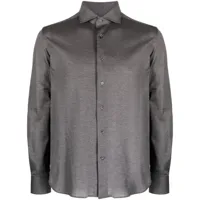 corneliani chemise en coton à manches longues - gris