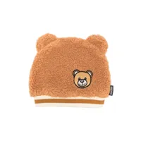 moschino kids chapeau à motif teddy bear - marron